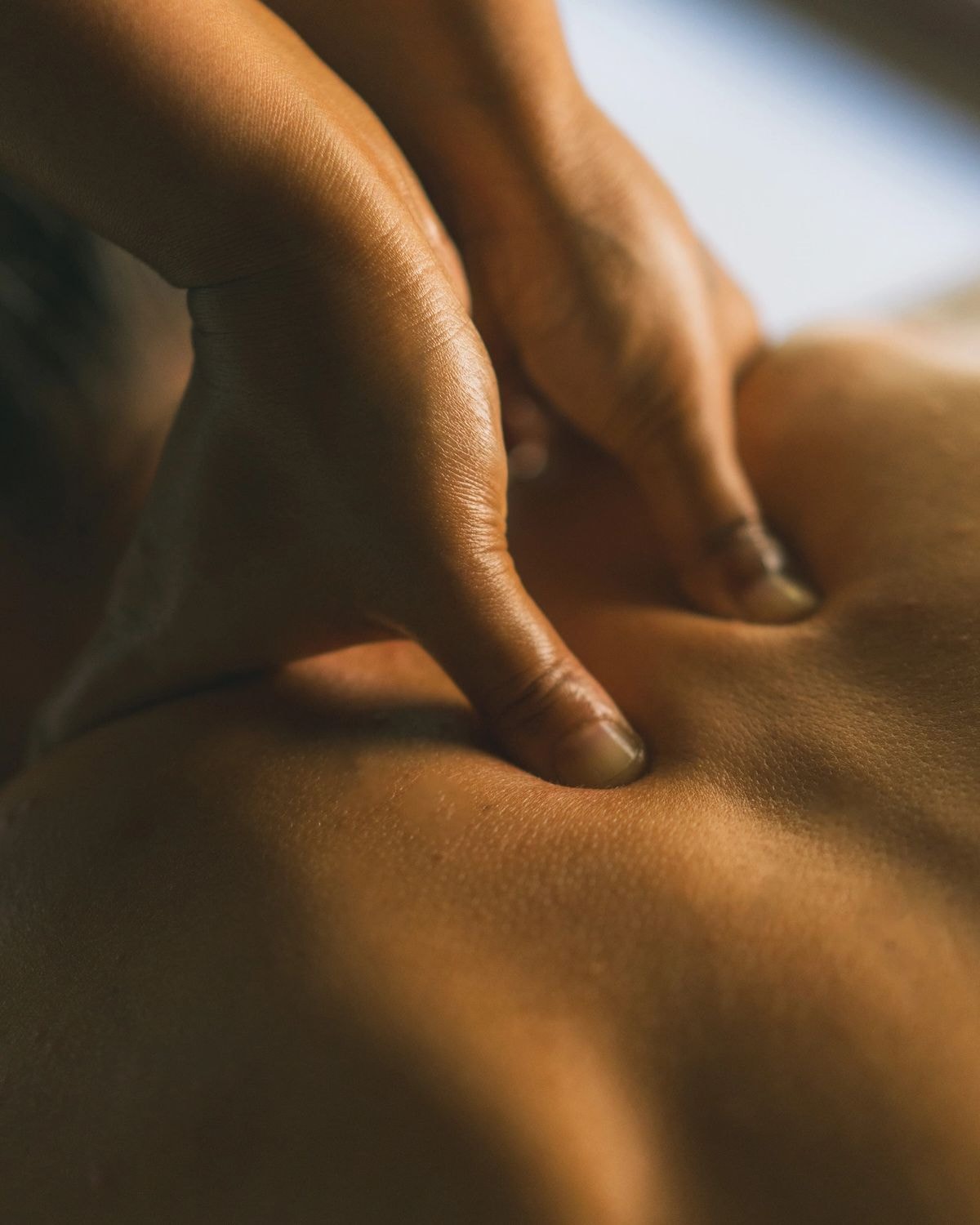 Close-up of thoughtful therapeutic massage care